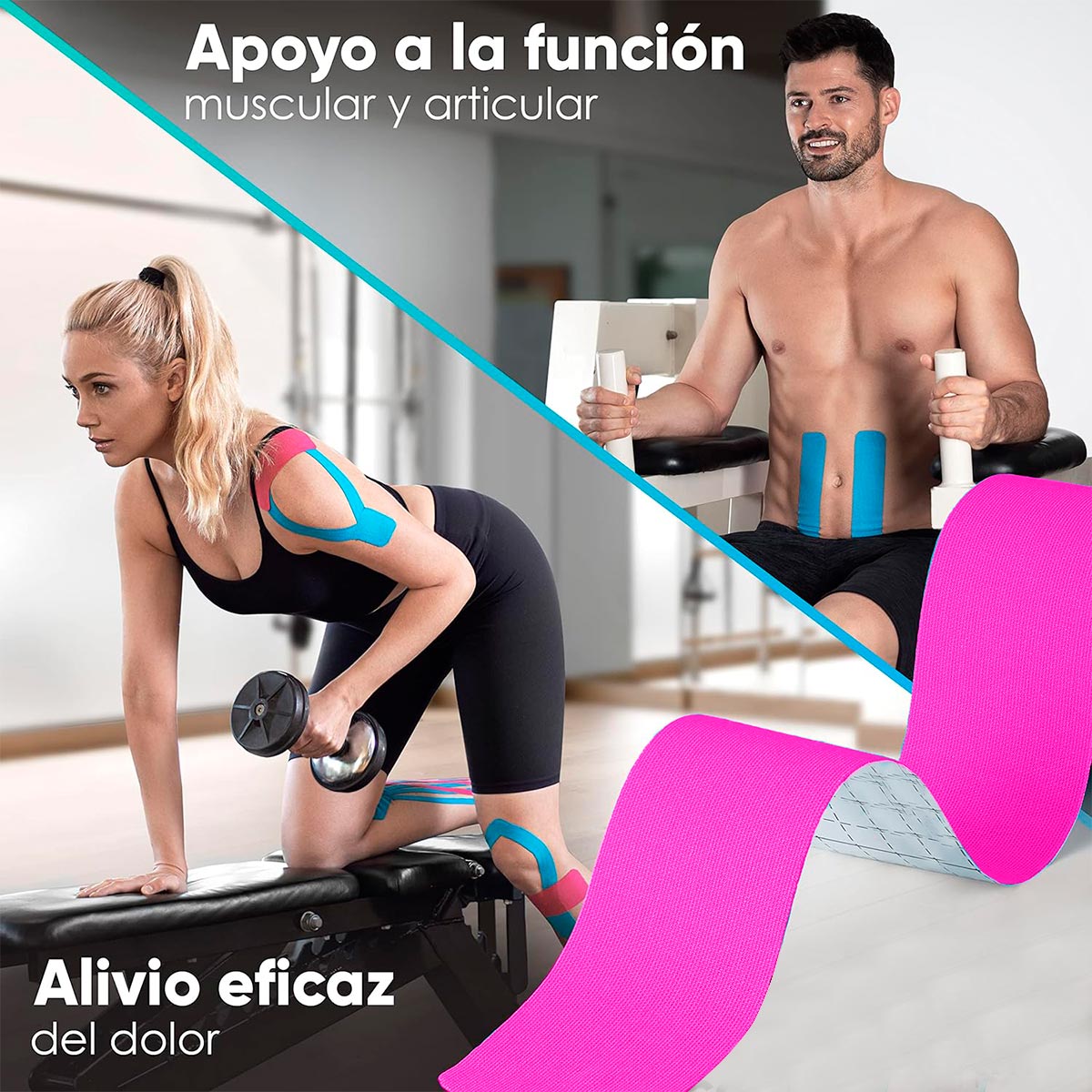 Cinta Kinesiológica Vendaje Terapéutico – ¡Libertad de Movimiento y Alivio Inmediato!