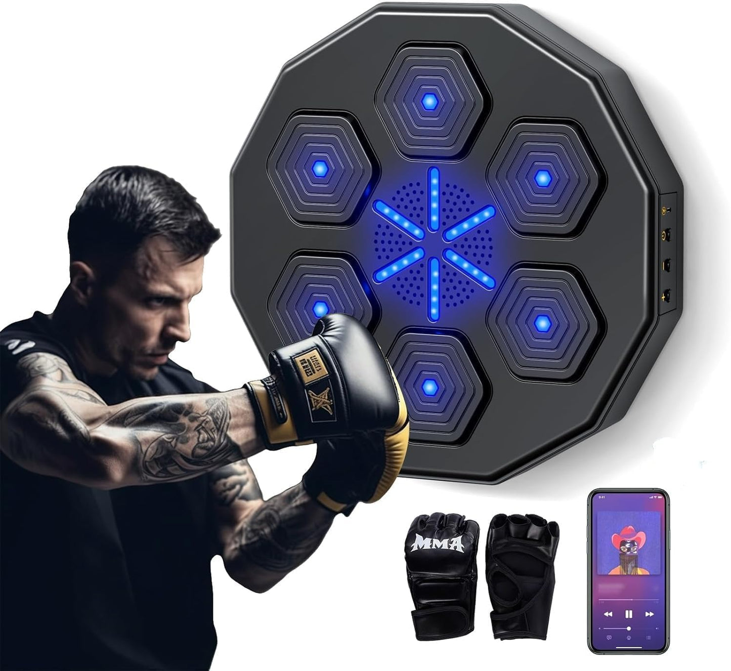 🥊 ¡Máquina de Boxeo Musical - ¡Golpea con Ritmo y Precisión + Guantes GRATIS!