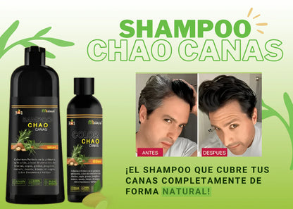 Shampoo Chao Canas - 🎯 ¡Elimina las canas de forma natural y recupera tu color sin tintes ni químicos!