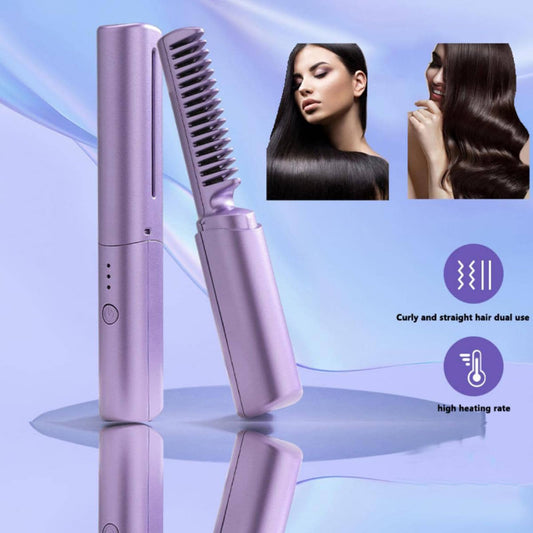 Cepillo Alisador y Peine Eléctrico - ✨ ¡Cabello Liso en Minutos, Sin Esfuerzo y Desde Donde Estés! 💁‍♀️🔋
